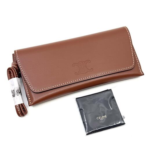 New! Celine Brown Leather Sunglass Case, Box, Authentic - Picture 3 of 5